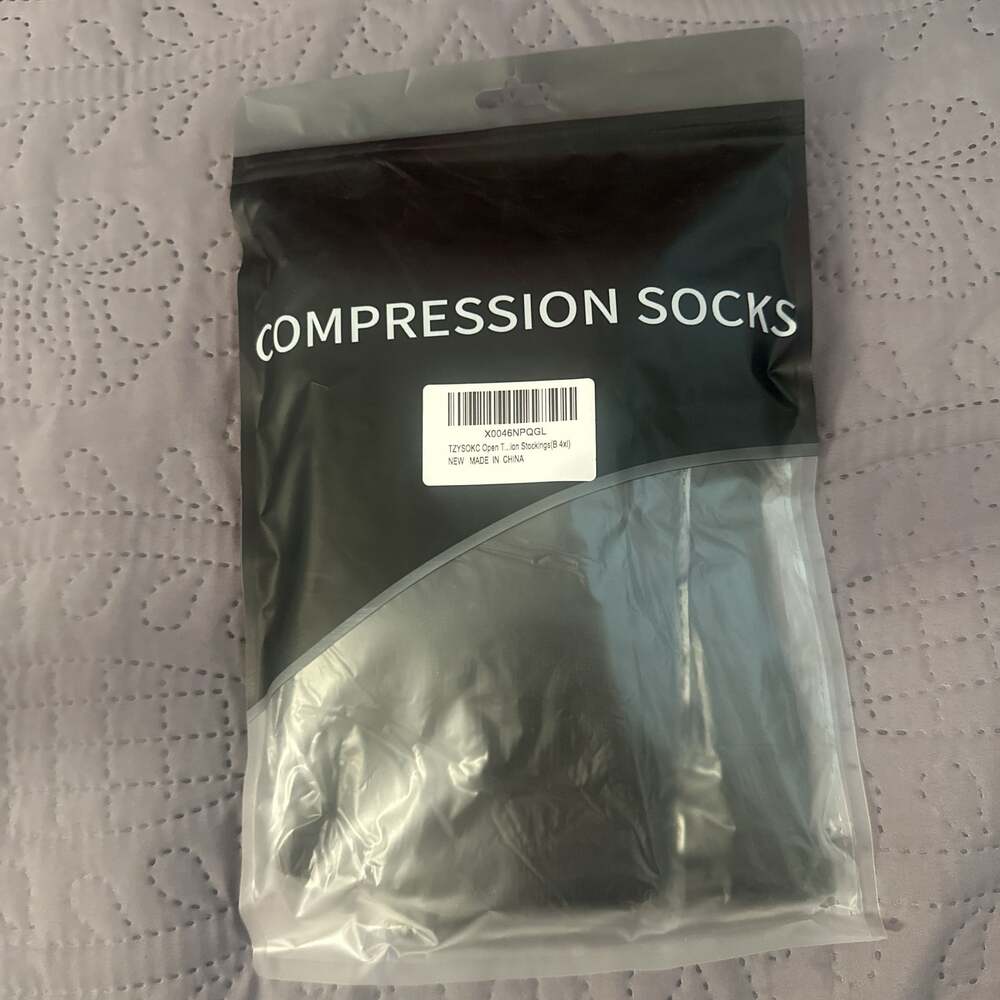 Black Open Toe Compression Socks